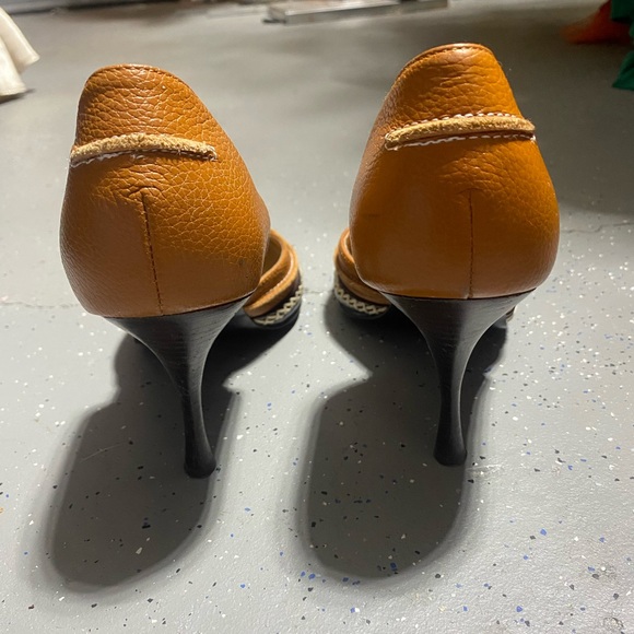 Colin Stuart Women's Size 8B Tan Brown Leather Loafer Style Kitten Heels - Picture 10 of 13